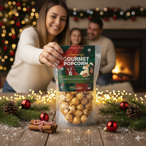 Vánoční popcorn bílá čokoláda s mandlemi 75g