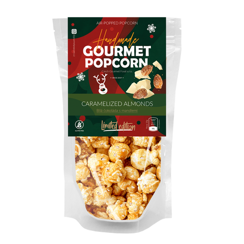 Vánoční popcorn bílá čokoláda s mandlemi 75g